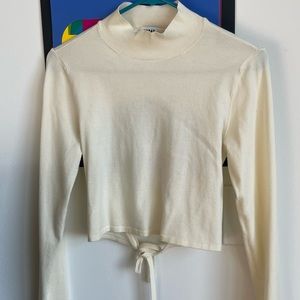 Open back tie sweater